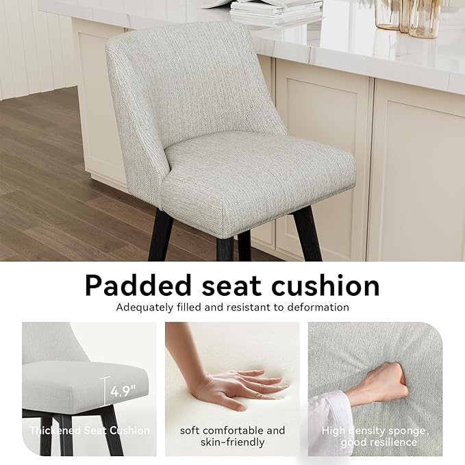 Vipbear Swivel Counter Height Bar Stools Set of 4, 26.8" H Counter Stools - Image 4