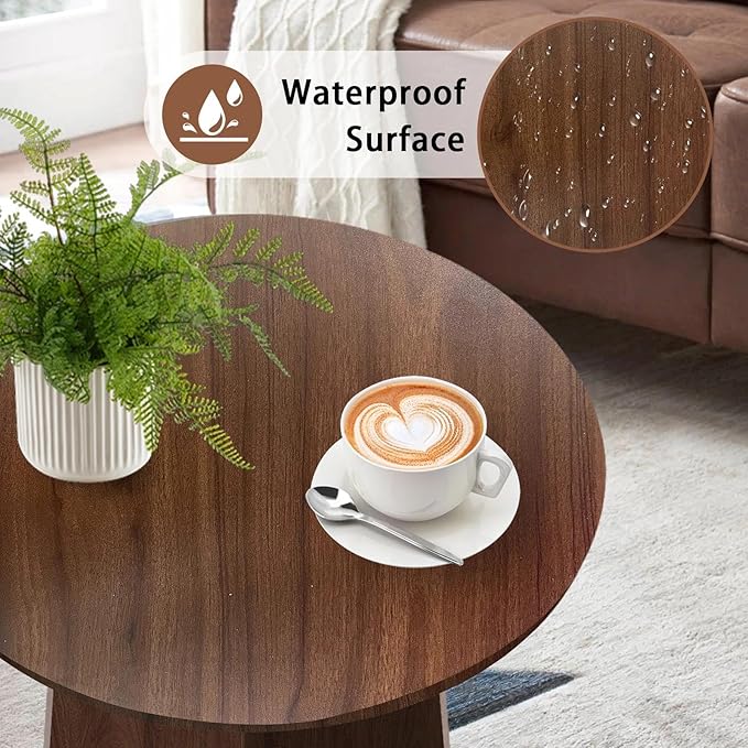 Wood End Table, Round Side Tables Living Room, Small End Tables - Image 5