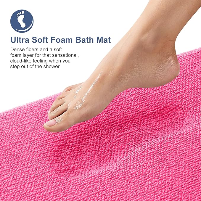 OLANLY Thick Memory Foam Bath Mat Rug 24x16, Extra Soft Absorbent Bathroom Rug - Image 2