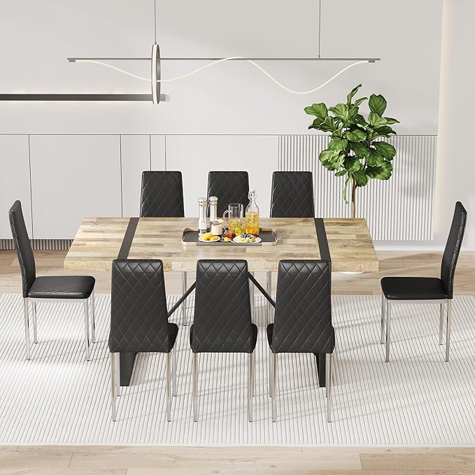 JT Modern Minimalist Dining Chair Fireproof Leather Sprayed Metal Pipe Diamond - Image 8