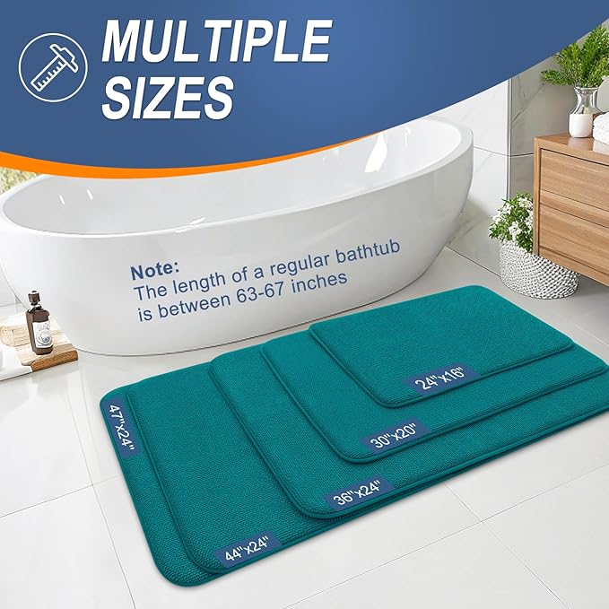 OLANLY Thick Memory Foam Bath Mat Rug 36x24, Extra Soft Absorbent Bathroom Rug - Image 5