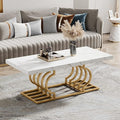 Tribesigns Modern Coffee Table, 47 Inch Faux Marble Cocktail Table by Tribesigns