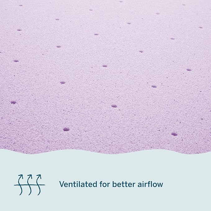 LUCID 3 Inch Lavender Infused Memory Foam Mattress Topper - Image 5