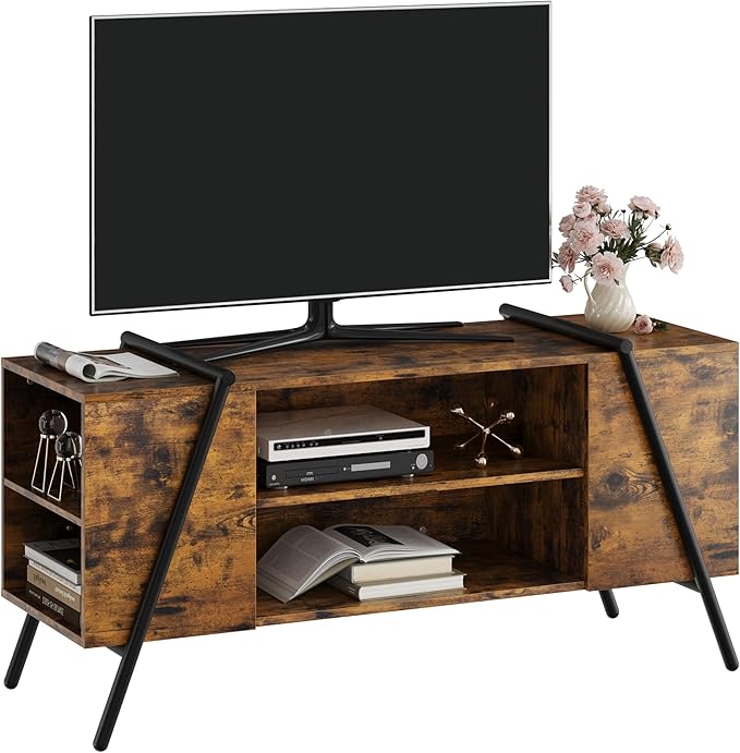 Garvee 47 Inch TV Stand with Slanted Metal Legs, Industrial Media Console with - Image 8