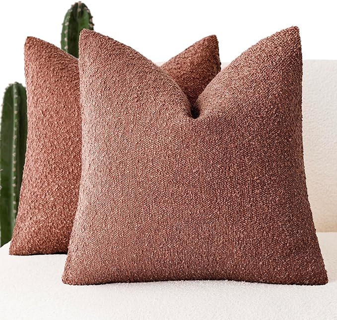 Foindtower Set of 2, Decorative Textured Boucle Throw Pillow Covers Accent by Foindtower