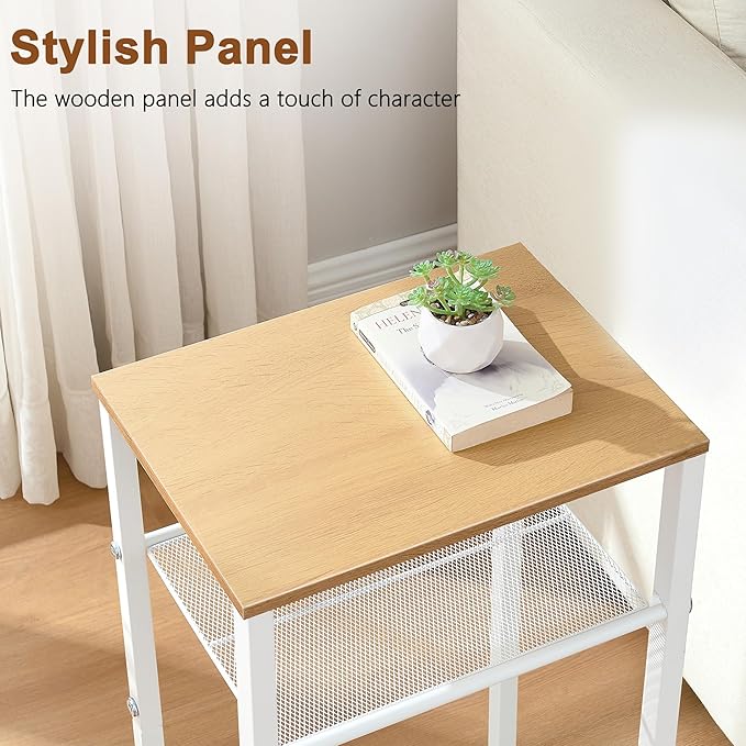 Hoctieon 2-Set 3 Tier End Table, Telephone Table Set of 2, Tall Side Table - Image 4