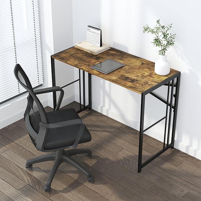 35 inch Small Folding Computer Desk, Writing Gaming Computer Desk - Image 2