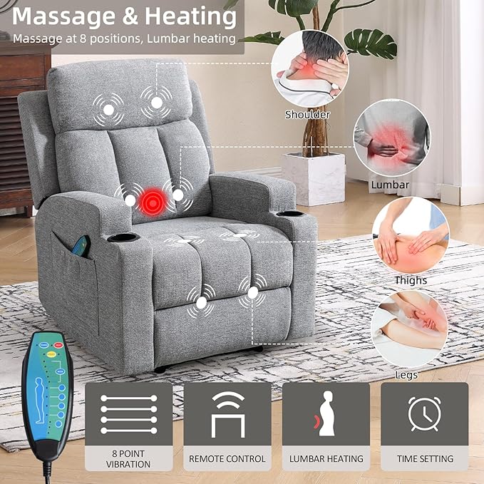 Phoenix Home Manual Recliner Chair Set of 2 - Image 3