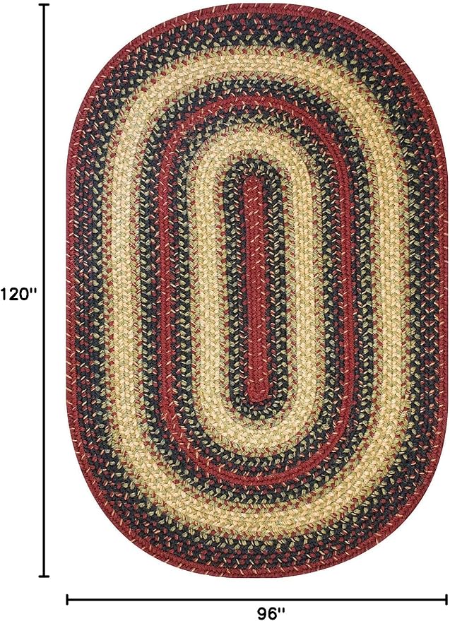 Homespice Highland Multi Color Oval Braided Rug, 8x10' - Image 2