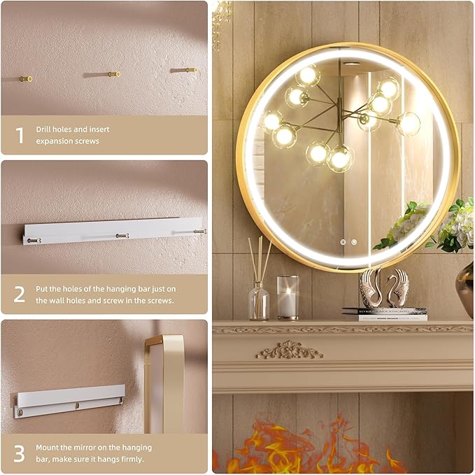 Hasipu 24 Round LED Mirror for Bathroom - Image 5