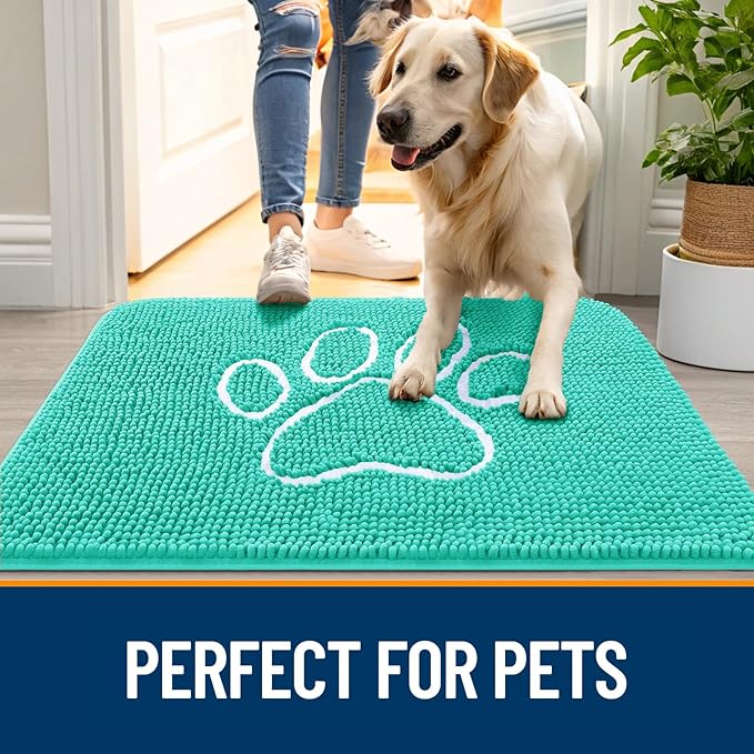 OLANLY Door Mat for Muddy Dog Paws 30x20, Ultra Absorbent Chenille Mud Doormat - Image 6