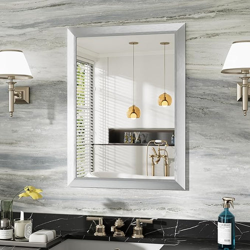 24x32 Inch Silver Bathroom Mirror by Briivuemodernmirrors