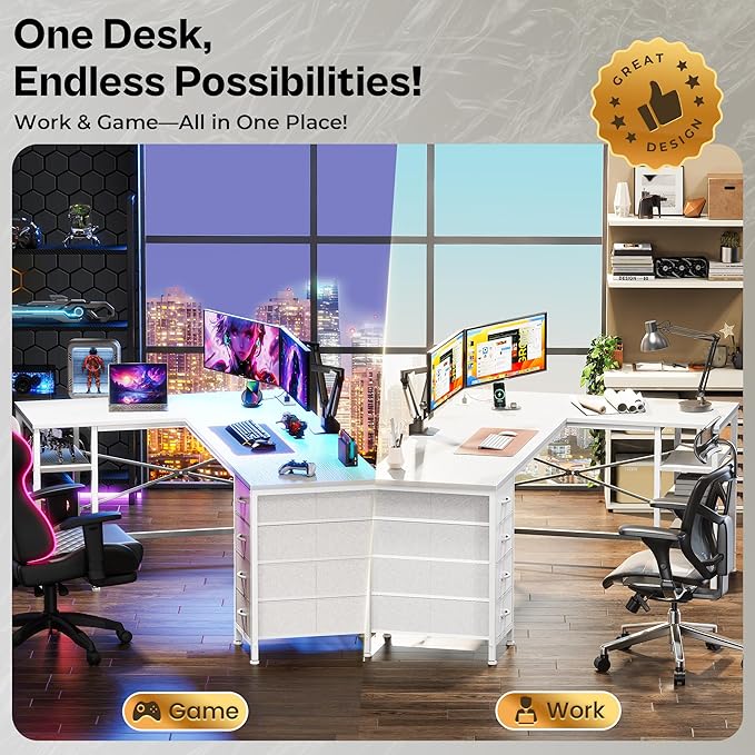 Huuger 55 Inch L Shaped Desk - Image 8