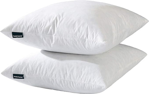 18x18 Decorative Throw Pillow Inserts-Down Feather Pillow Inserts-Square-Cotton by basic+home