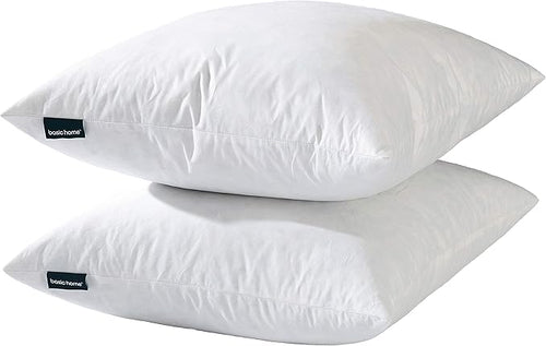 26x26 Euro Throw Pillow Inserts-Down Feather Pillow Inserts-Cotton Fabric-Set by basic+home