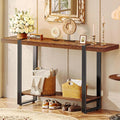 Huuger 47.2 Inch Entryway Table, 2-Tier Industrial Console Sofa Table, Accent by Huuger