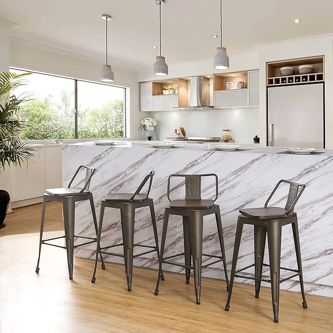 26 Inch Swivel Bar Stools Set of 4 - Image 8