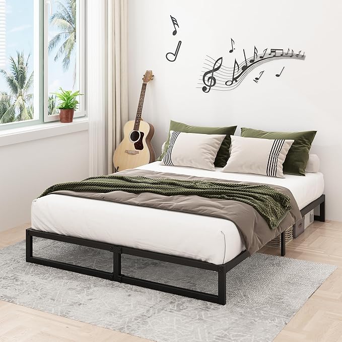 9 Inch Queen Size Bed Frame Heavy Duty Steel Slat Support Metal Platform Queen - Image 5