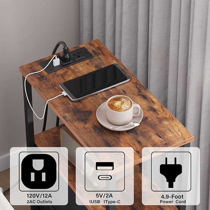 TUTOTAK Small Narrow LED End Table - Image 7
