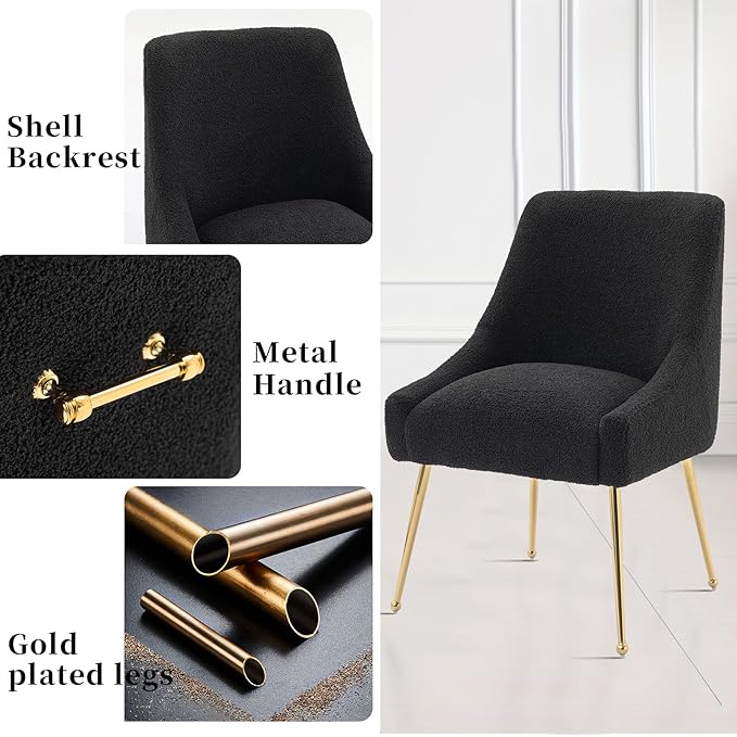 Modern Velvet Dining Chairs Set of 6, Contemporary Upholstered Furniture - Image 5