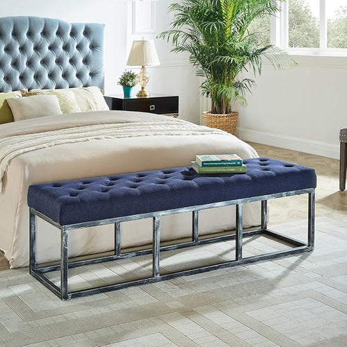 24KF Upholstered Tufted Long Bench Seats by WEMARTHOMEDECOR