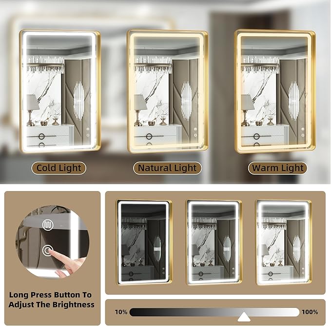 Hasipu 40×30 Inch LED Bathroom Mirror - Image 4