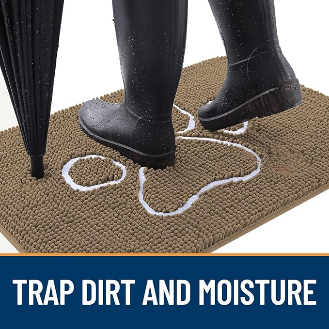 OLANLY Door Mat for Muddy Dog Paws 70x46, Ultra Absorbent Chenille Mud Doormat - Image 2