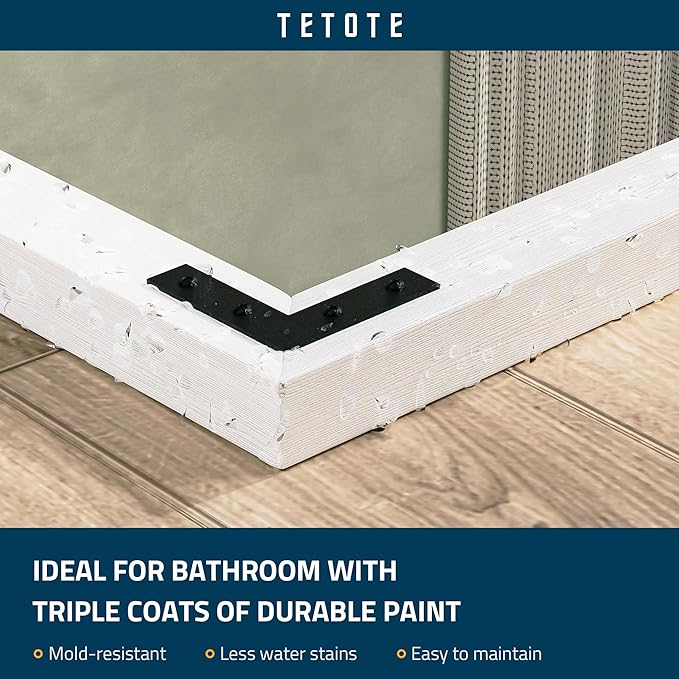 TETOTE 40 x 30 White Wood Framed Mirror - Image 3