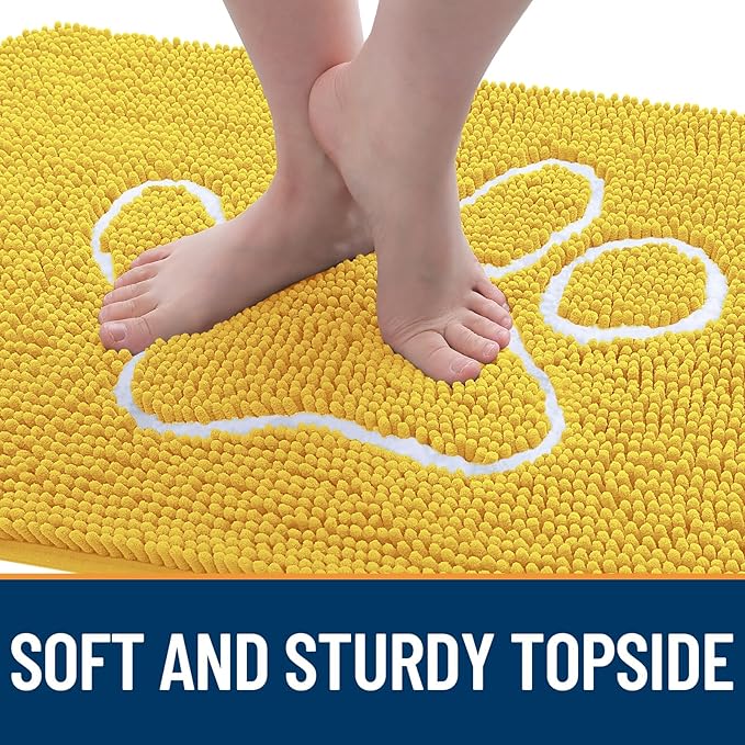 OLANLY Door Mat for Muddy Dog Paws 30x20, Ultra Absorbent Chenille Mud Doormat - Image 4