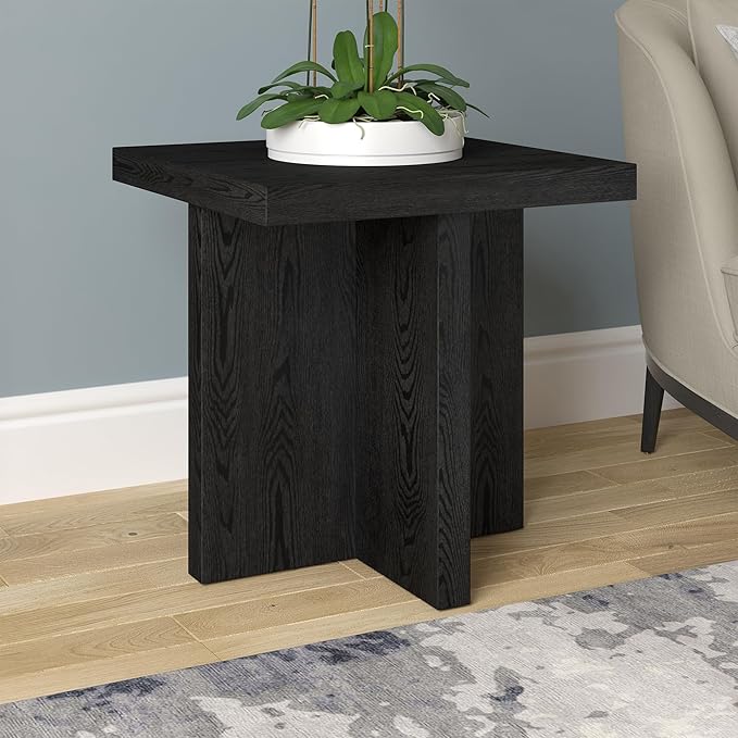 Henn&Hart 22" Wide Square Side Table in Natural Black, - Image 8