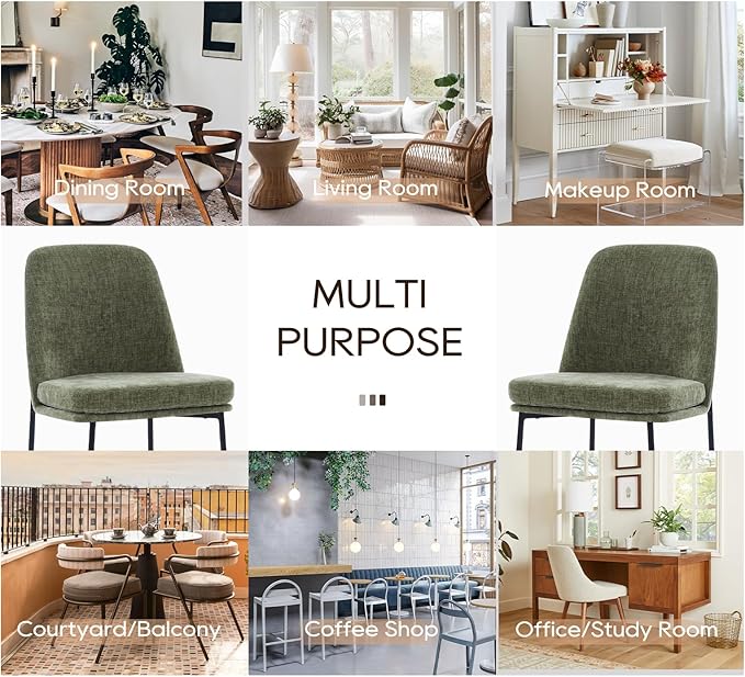 COLAMY Modern Dining Chairs Set of 6, Fabric Upholstered Dining Room Chairs - Image 6
