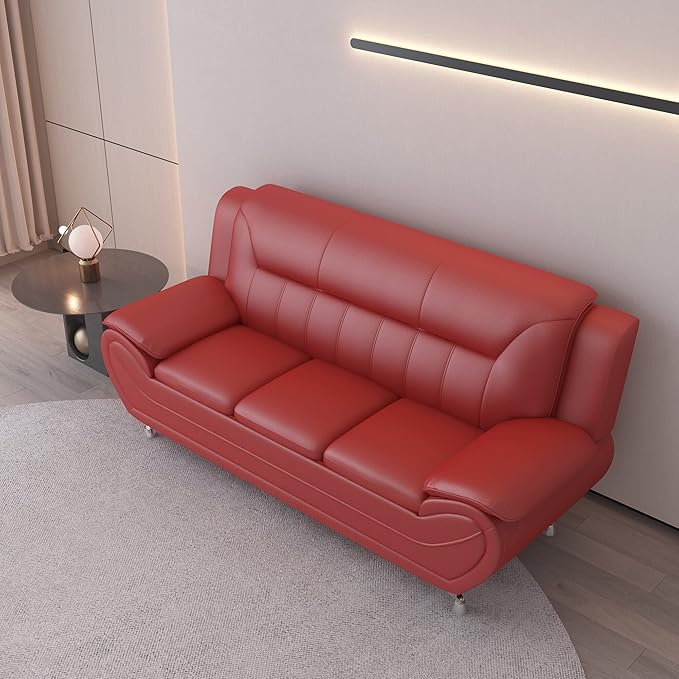 Container Furniture Direct Michael Modern Faux Leather Upholstered Stainless - Image 6