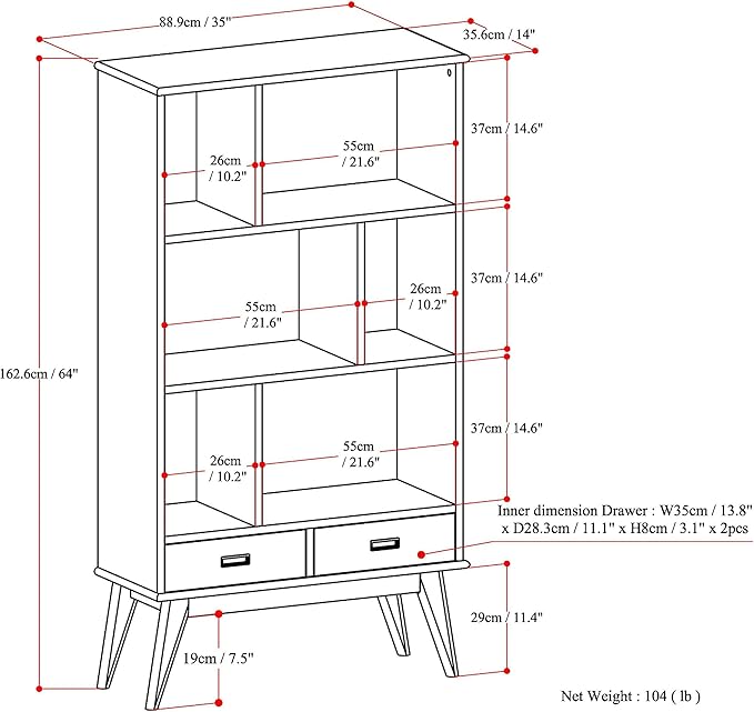 SIMPLIHOME Draper Bookcase - Image 11