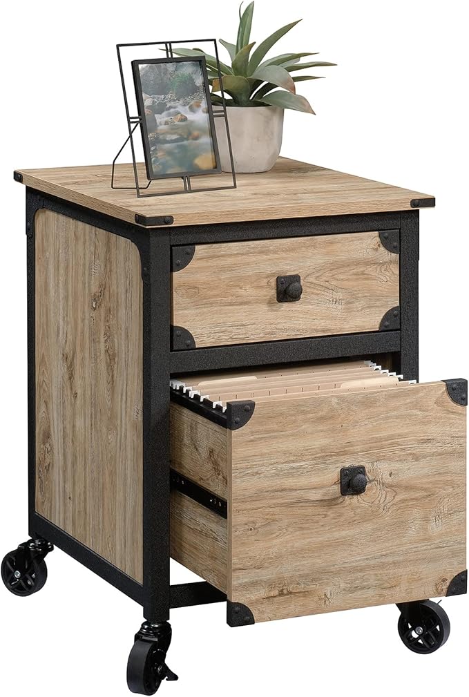 Sauder Steel River Pedestal File Cabinet, Metal Accent File Cabinet, Casters - Image 6