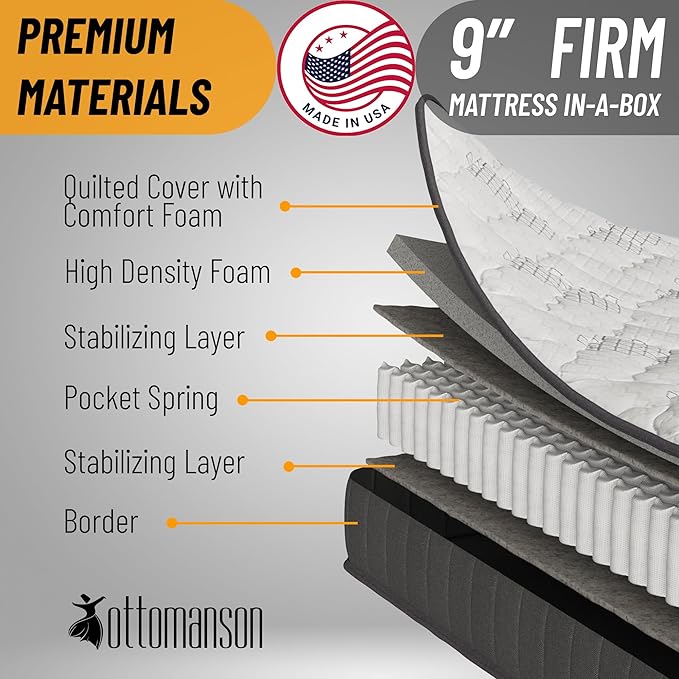 Ottomanson Twin XL 9" Hybrid Mattress - Image 5
