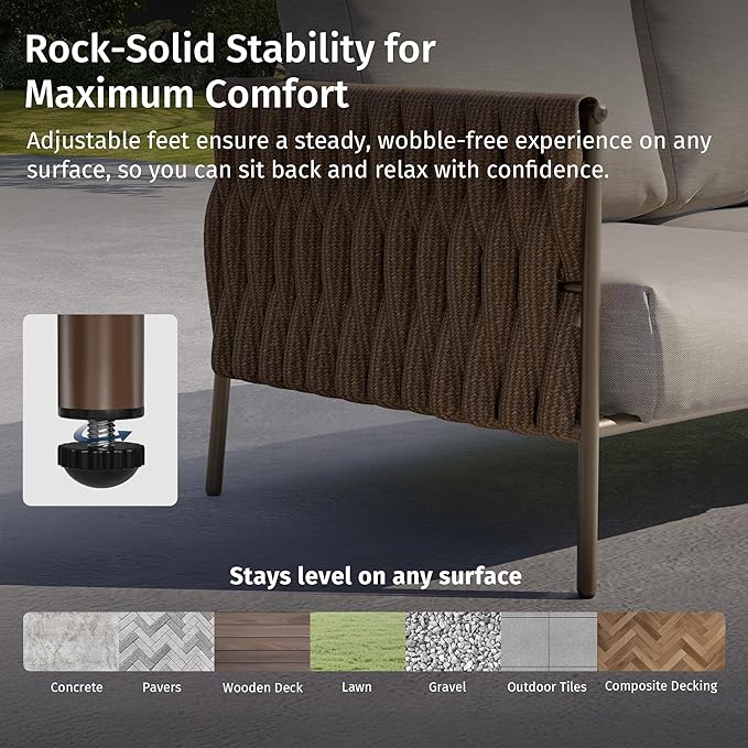 EAST OAK Life Chatter Outdoor Patio Furniture | Outdoor Sofa 3 Seats - Image 5