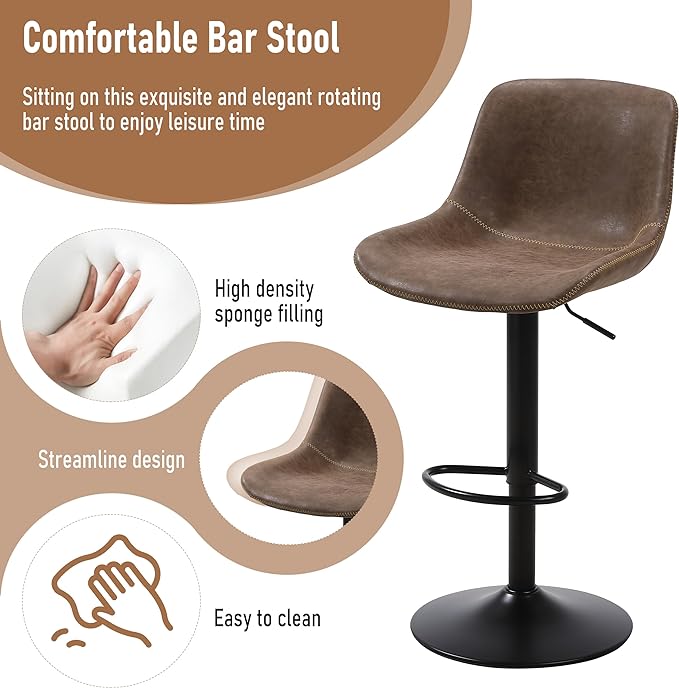 Bar Stools, Swivel Counter Height Barstools - Image 4