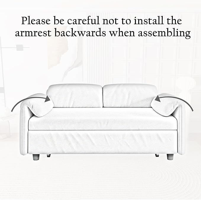 ERYE 3 in 1 Loveseat Sofa Convertible Sleeper Sofabed, Functional Recliner - Image 9
