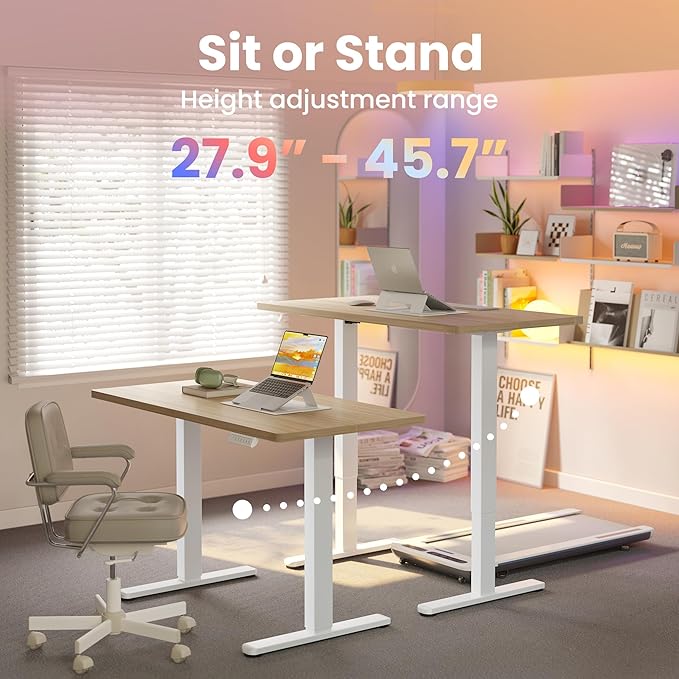 HUANUO 32" Small Electric Standing Desk Adjustable Height, 4 Memory Height - Image 3