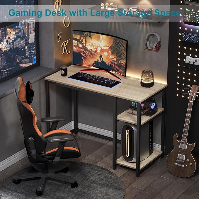 SINPAID 40'' Oak Computer Desk - Image 6