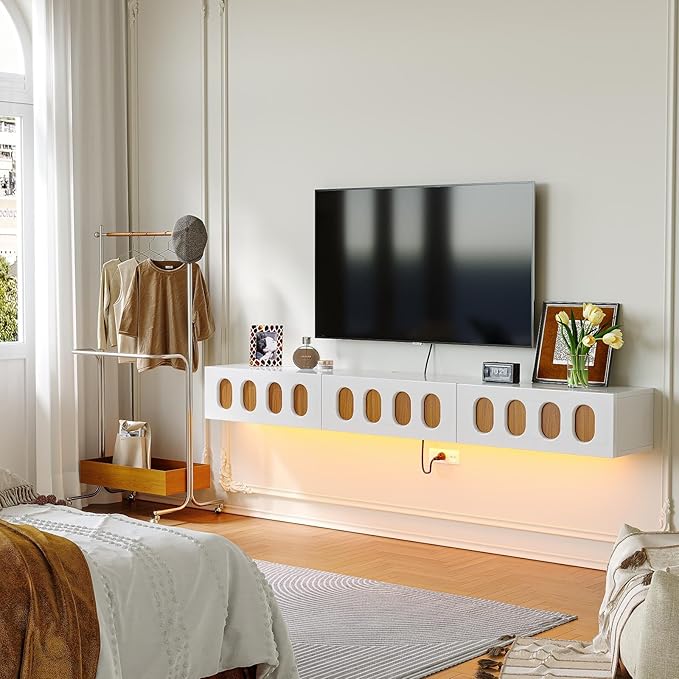 Floaticase Fully Assembled Floating TV Stand, 47IN High Gloss Wall Mounted - Image 7