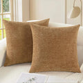 CaliTime Throw Pillow Covers Decorative 18 X 18 Inches Pack of 2 Cozy Chenille by CaliTime