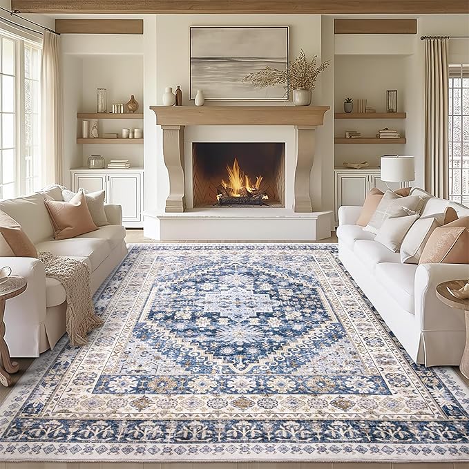 zesthome 8x10 Area Rugs for Living Room, Non-Slip Backing Washable Rugs by Zesthome