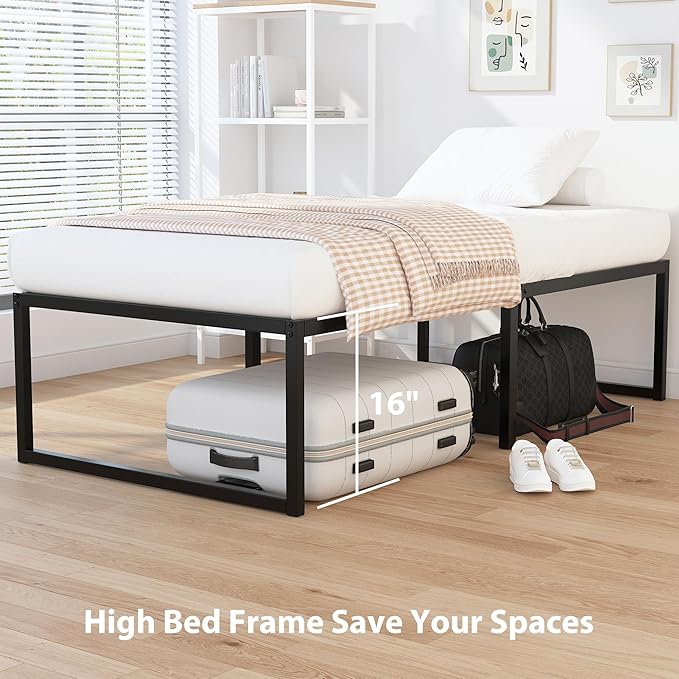 EMODA 16 Inch Narrow Twin Bed Frame 30x75, Heavy Duty Metal Platform No Box - Image 3