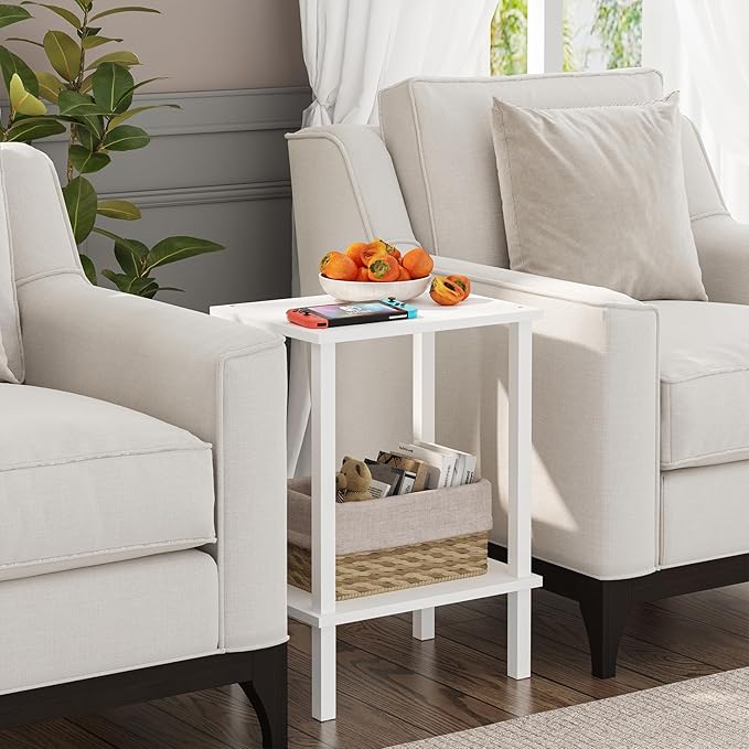 TUTOTAK End Table, Side Table, Nightstand, 2-Tier Storage Shelf, Sofa Table - Image 4