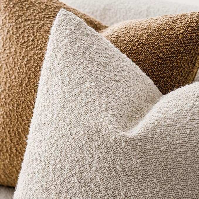 Foindtower Pack of 2, 20 x 20 Inch, Decorative Textured Boucle Throw Pillow - Image 4