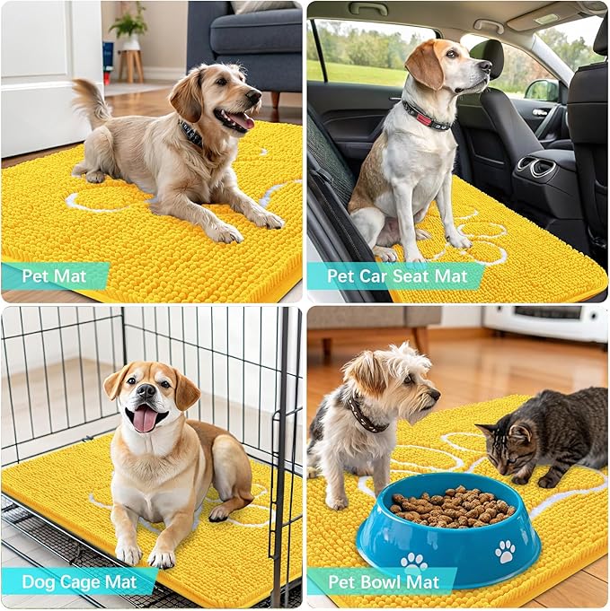 OLANLY Door Mat for Muddy Dog Paws 36x24, Ultra Absorbent Chenille Mud Doormat - Image 7