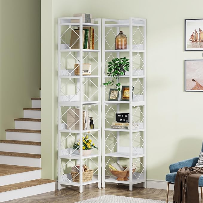 Tribesigns 78.7 Inch Extra Tall Narrow Bookshelf, 7 Tier Skinny Bookcase - Image 6