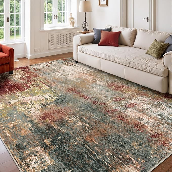 Washable Area Rugs 5'x7' Non-Slip Modern Abstract Soft - Image 2