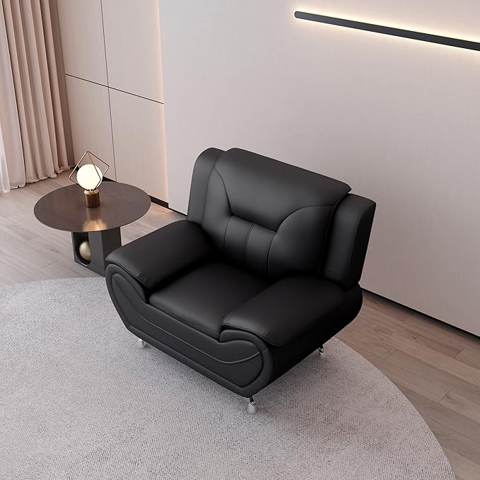 Container Furniture Direct Michael Modern Faux Leather Upholstered Stainless - Image 10
